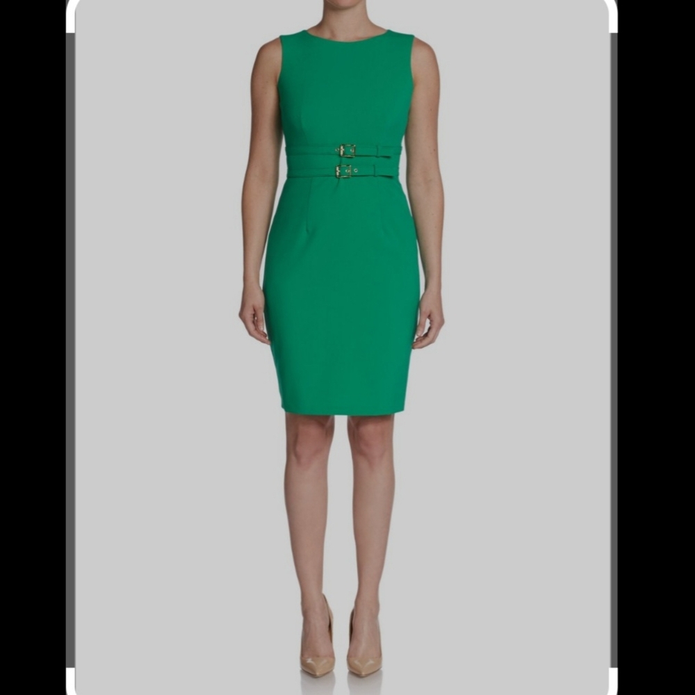 CALVIN KLEIN Green Sleeveless Dress size 8 NWT